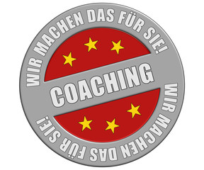 Schild graurot rund rt wmdfs COACHING