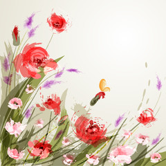 Background with meadow flowers - 42188633