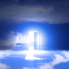 光が射し込むドア