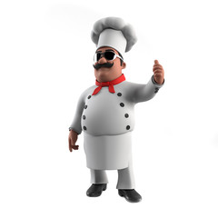 3d rendered illustration of a kitchen chef