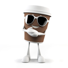 3d rendered illustration of a coffee cup character
