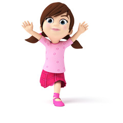 3d rendered illustration of a little girl