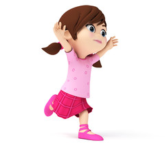 3d rendered illustration of a little girl
