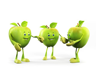 3d rendered illustration of an apple character