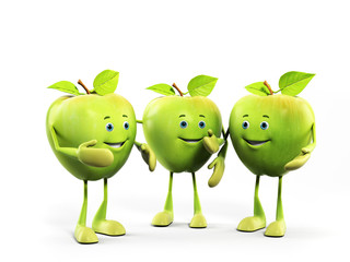 3d rendered illustration of an apple character