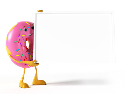 3d rendered illustration of a donut character