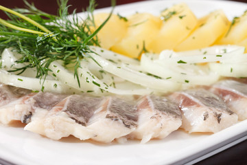 Marinated herring fillets