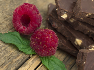 chocolate with raspberries