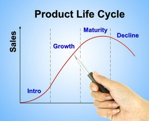 a pen pointer product life cycle chart (marketing concept pointe