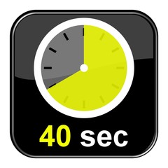 Glossy Button schwarz - Uhr: 4 Sekunden