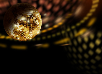 Golden disco reflections