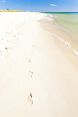 footprints on beach, Hel Peninsula, Pomerania, Poland