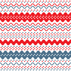 Seamless retro colorful dots and lines pattern
