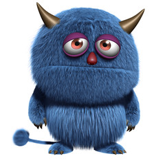 blue furry alien