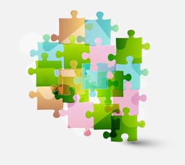 abstract puzzle shape colorful vector background