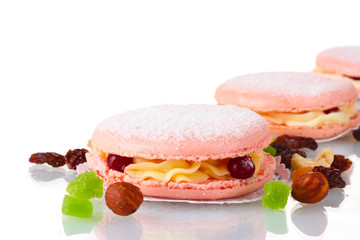 Three cakes isolated on white