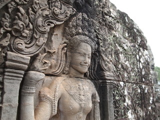 Fototapeta na wymiar Devata of Bayon Temple - Angkor Thom, Cambodia
