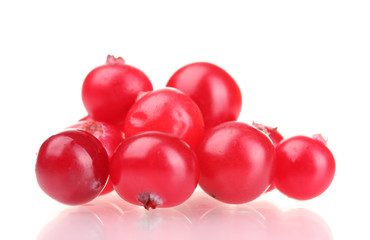 fresh cranberries isolated on white