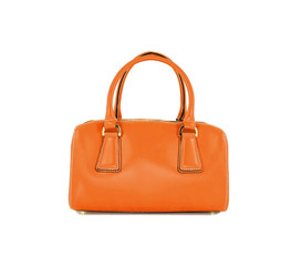 Orange women bag isolated on white background