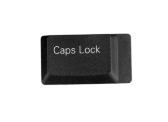 Keyboard key caps lock isolated on white