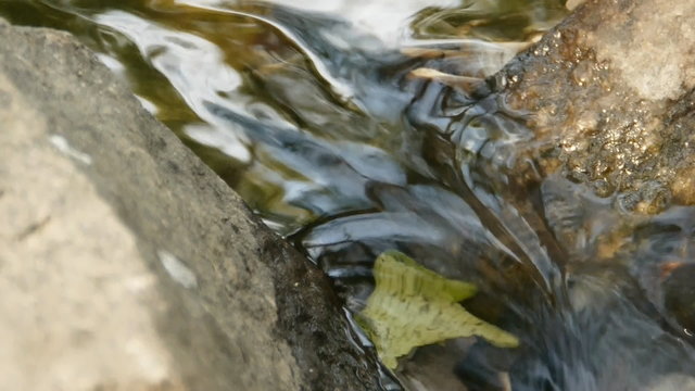 Close-up of stream running over rocks