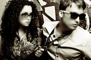 Fashionable young couple