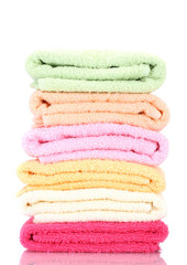 colorful towels isolated on white