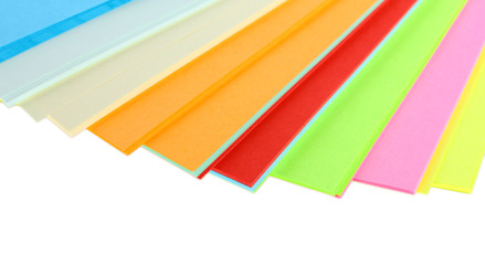 bright colorful paper isolated on white