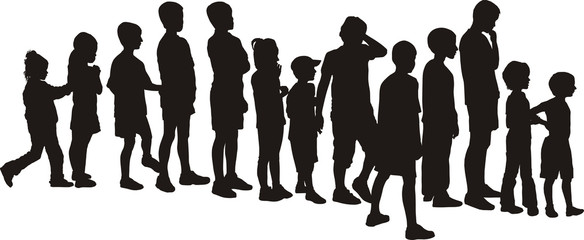 Children waiting in the crowd