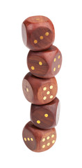 Wooden dice with different numbers