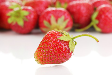 Sweet ripe strawberries isolated on white