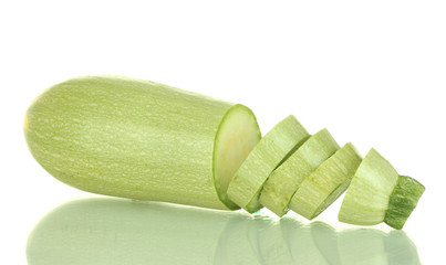 sliced squash isolated on white
