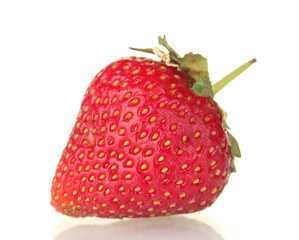 sweet ripe strawberry isolated on white.