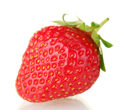 sweet ripe strawberry isolated on white.