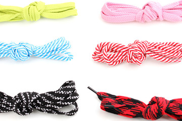 Colorful shoelaces isolated on white