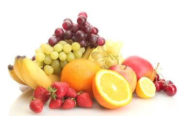 Naklejka na ściany i meble exotic fruits and berries isolated on white