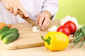 Chopping food ingredients