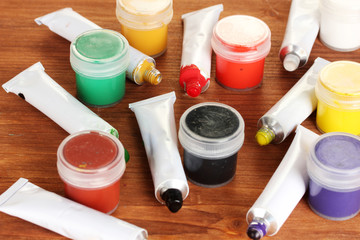 Tubes with colorful watercolors