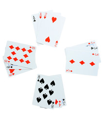 Cards isolated on white