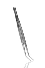 Medical tweezers isolated on white