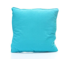 blue bright pillow isolated on white