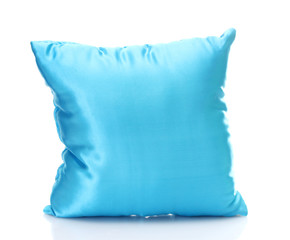 blue bright pillow isolated on white