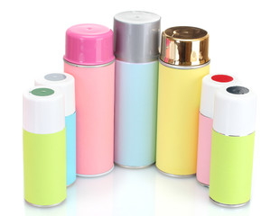aerosol cans isolated on white