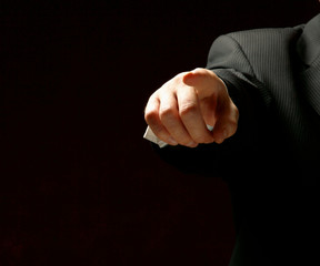pointing on you, isolated on black background