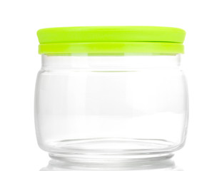 bright empty jar isolated on white