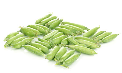 Green peas isolated on white