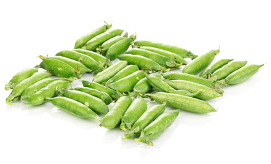 Green peas isolated on white