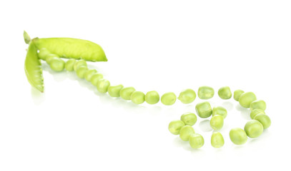 Green peas isolated on white