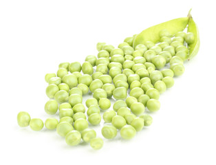 Green peas isolated on white