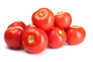 Ripe red tomatoes isolated on white